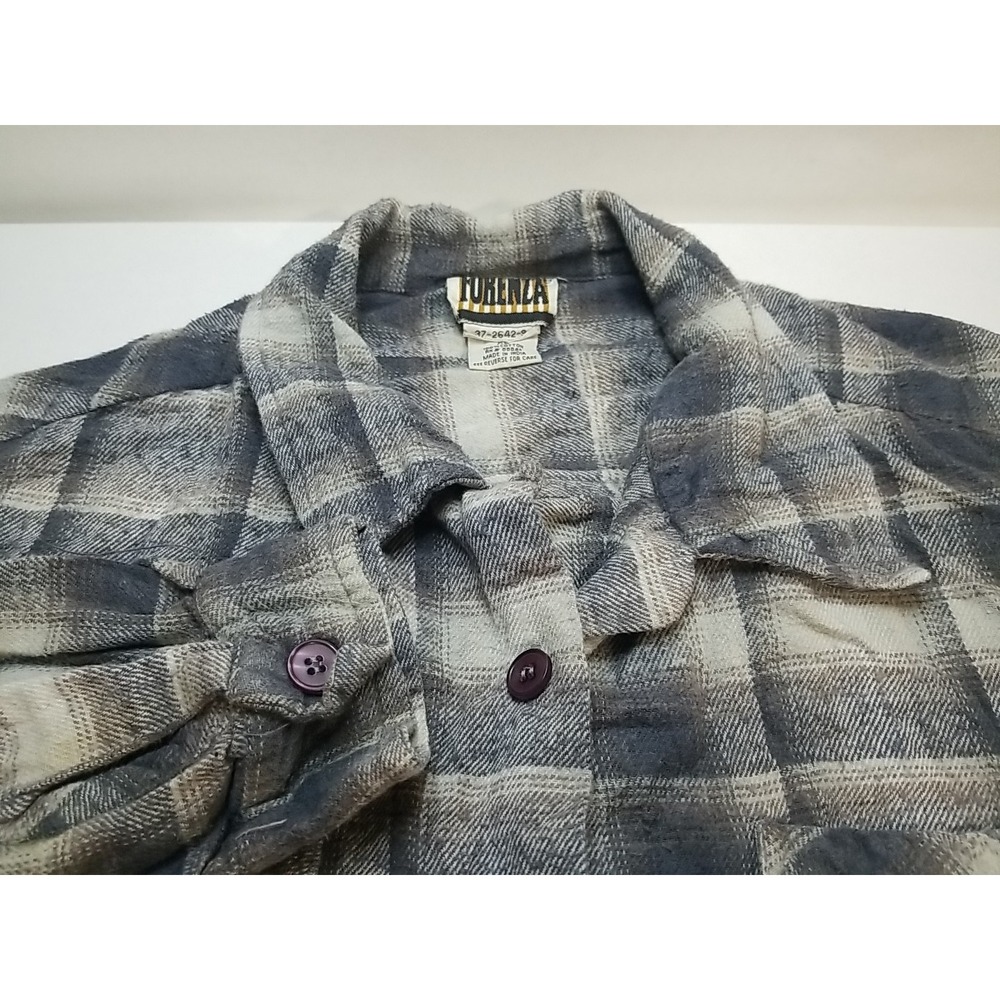 Forenza Womens Flannel‎ Plaid Long Sleeve Button Up XL Shirt